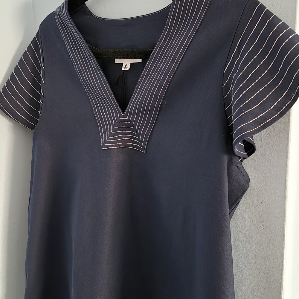 THML Navy Top with White Stitching